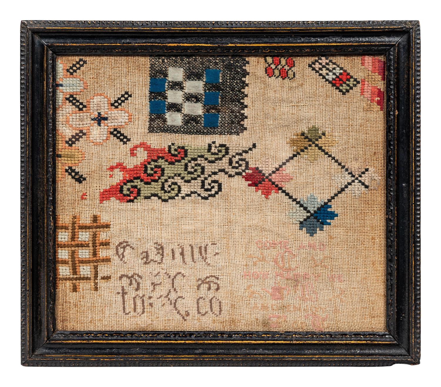 An English Needlework Embroidered Schoolgirl's Sampler