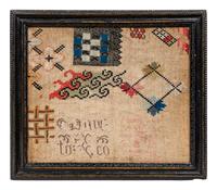 An English Needlework Embroidered Schoolgirl's Sampler