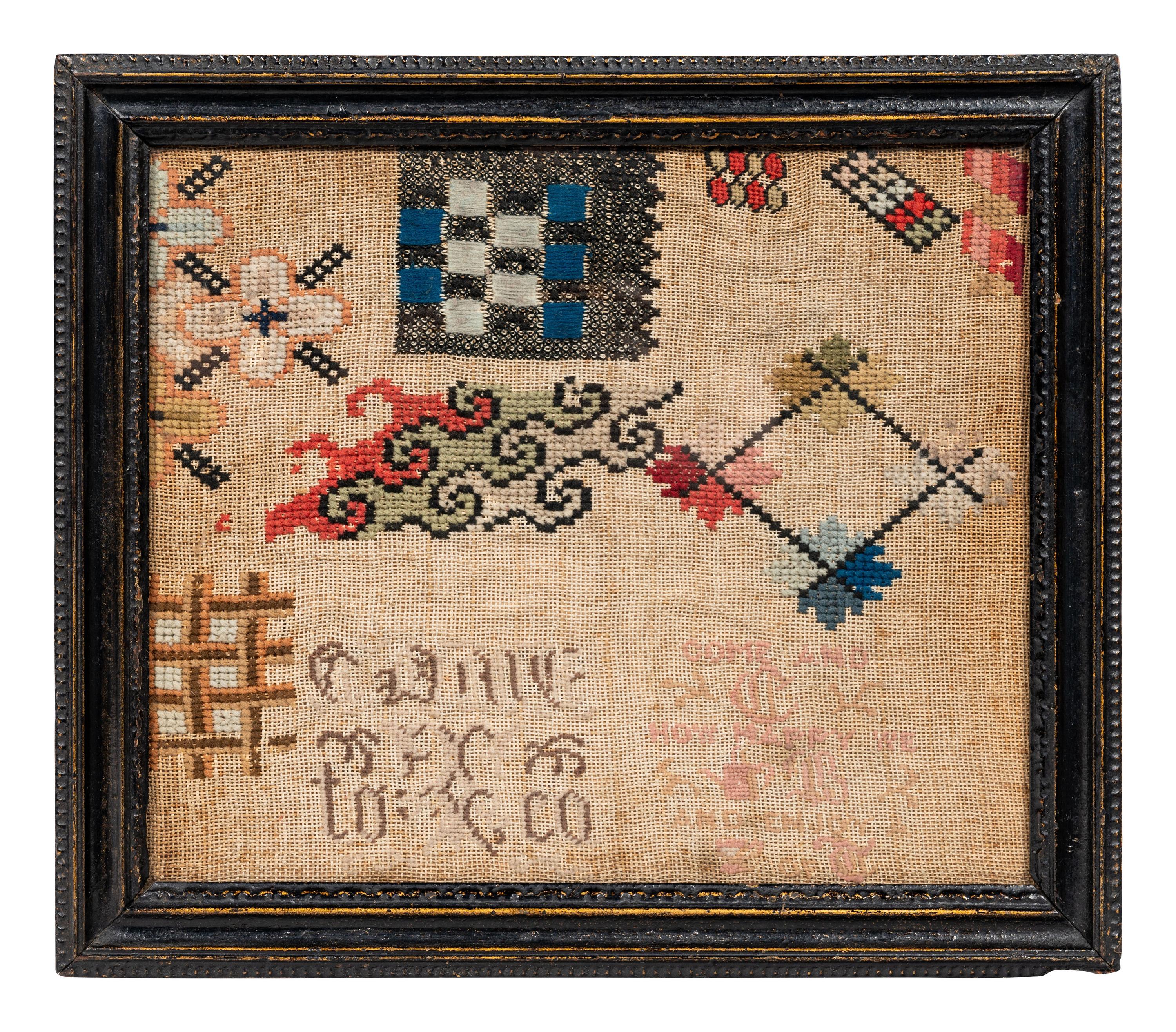 An English Needlework Embroidered Schoolgirl's Sampler