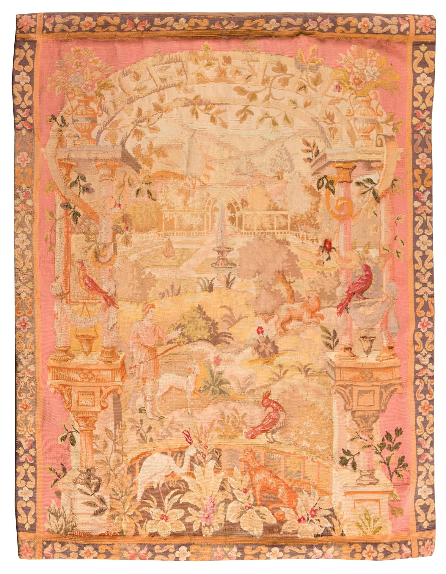 A Continental Wool Tapestry Height 59 x width 47 inches. — 19TH/20TH CENTURY