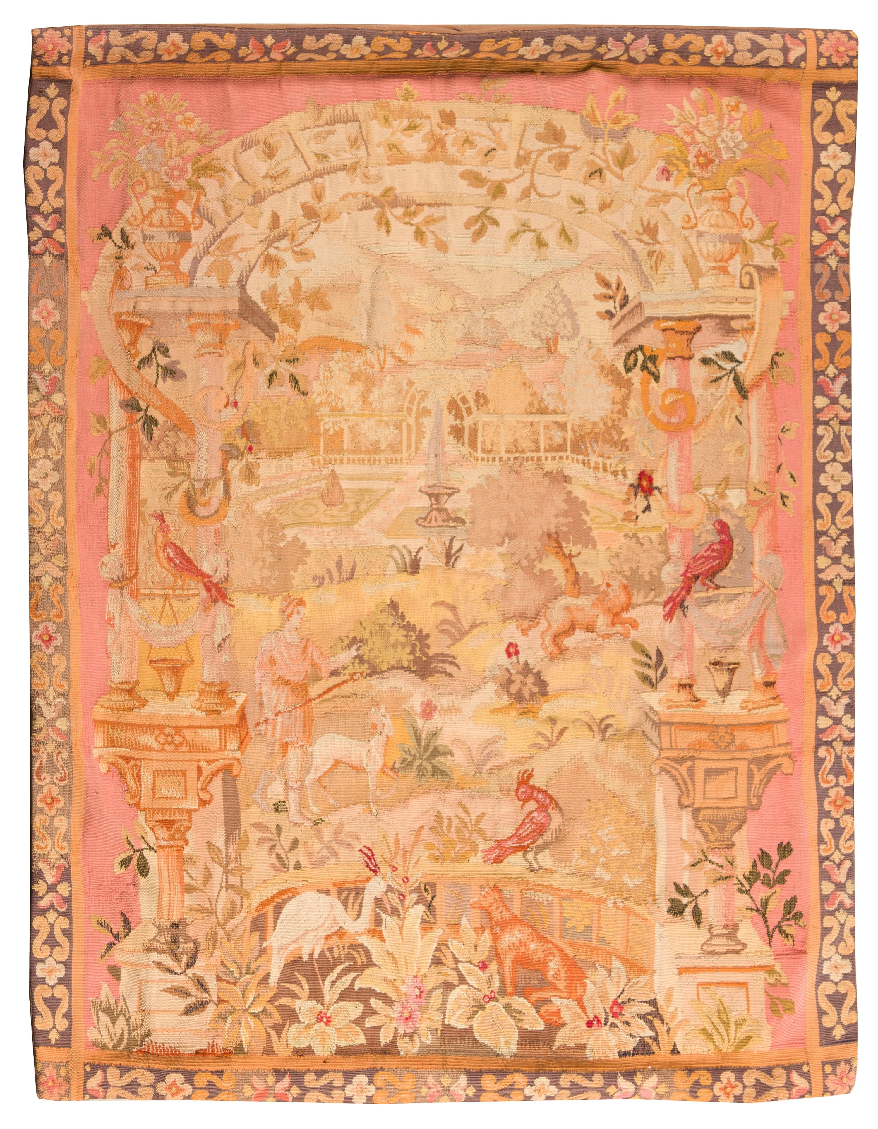 A Continental Wool Tapestry Height 59 x width 47 inches. — 19TH/20TH CENTURY