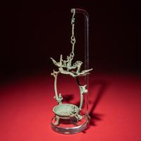 A Chinese Bronze 'Phoenix and Immortal' Hanging Oil Lamp, Eastern Han Dynasty — 東漢 青銅龍鳳神人懸燈