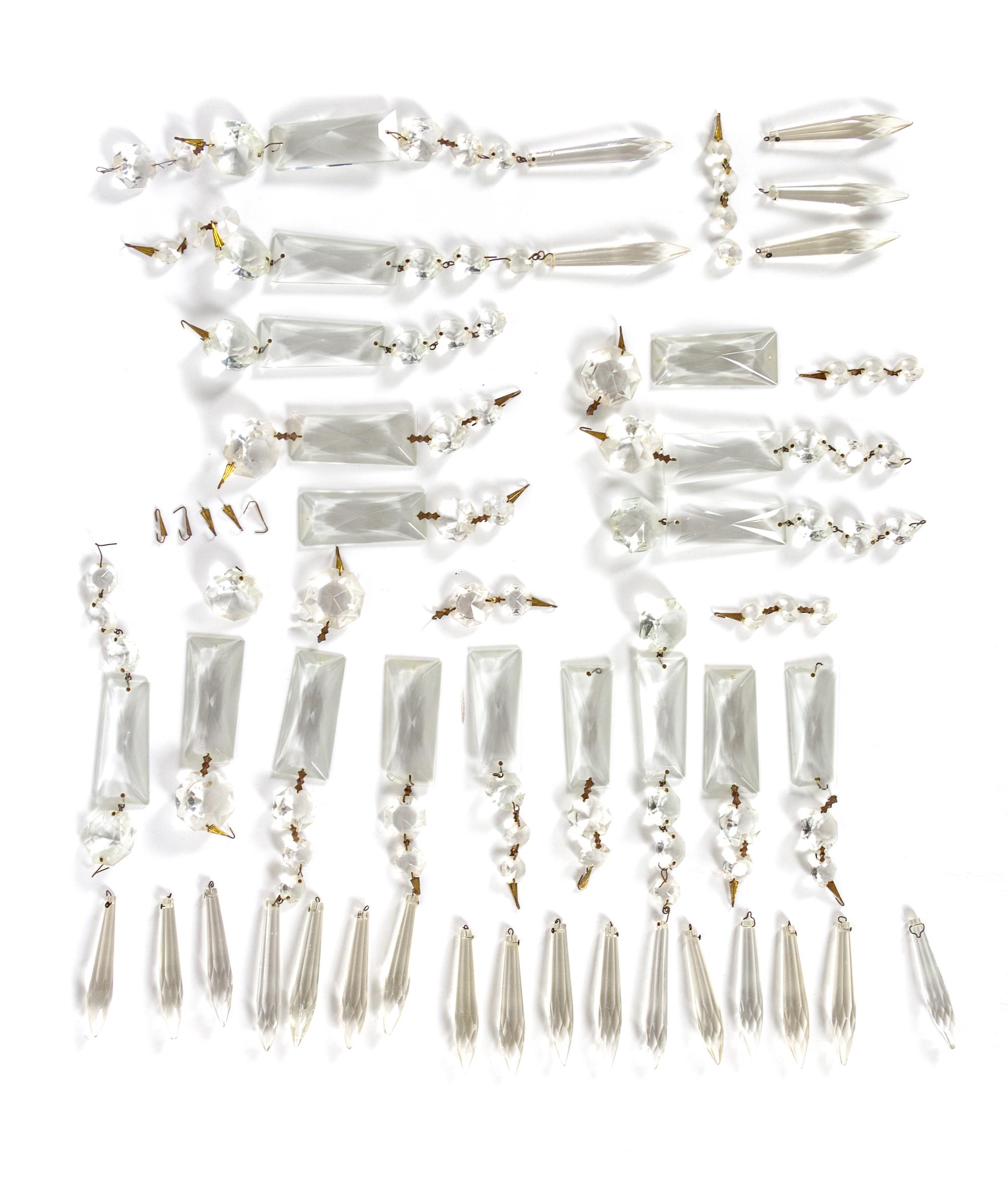 A Cased Glass and Metal Five-Light Chandelier