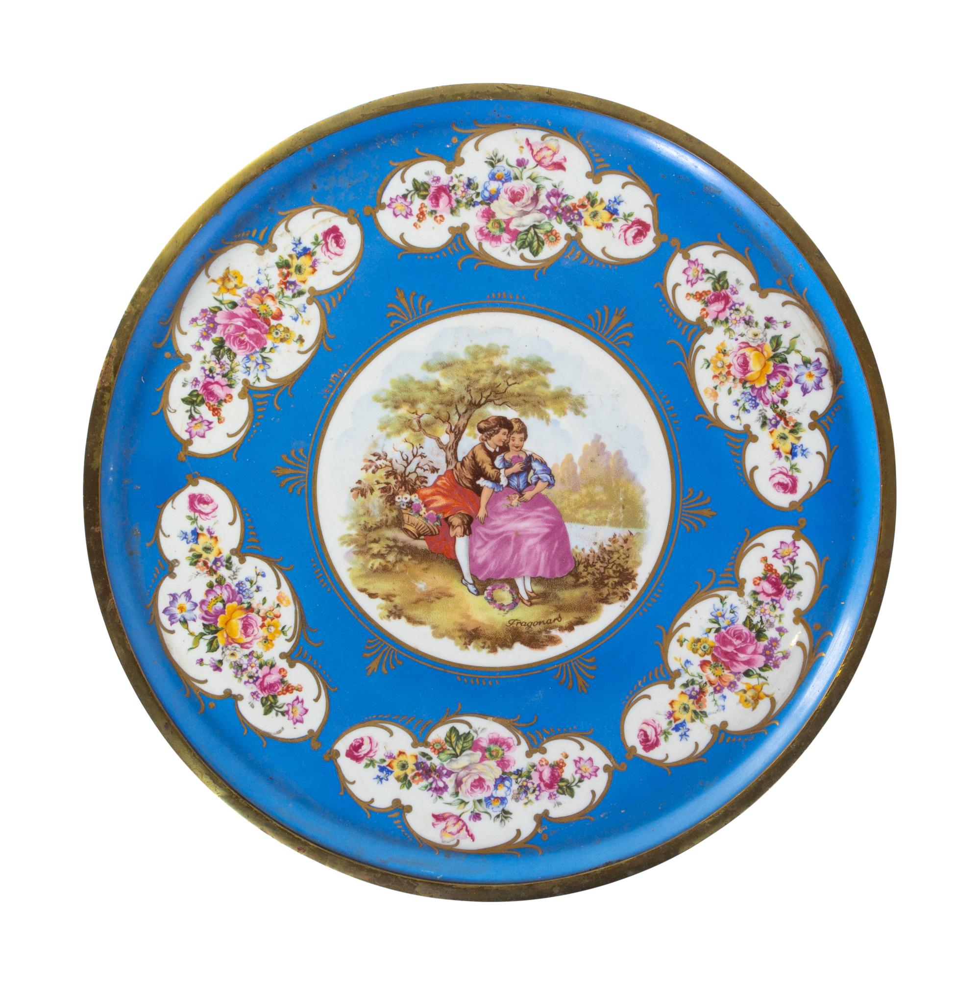 A Sèvres Style Gilt Metal Mounted Porcelain Side Table