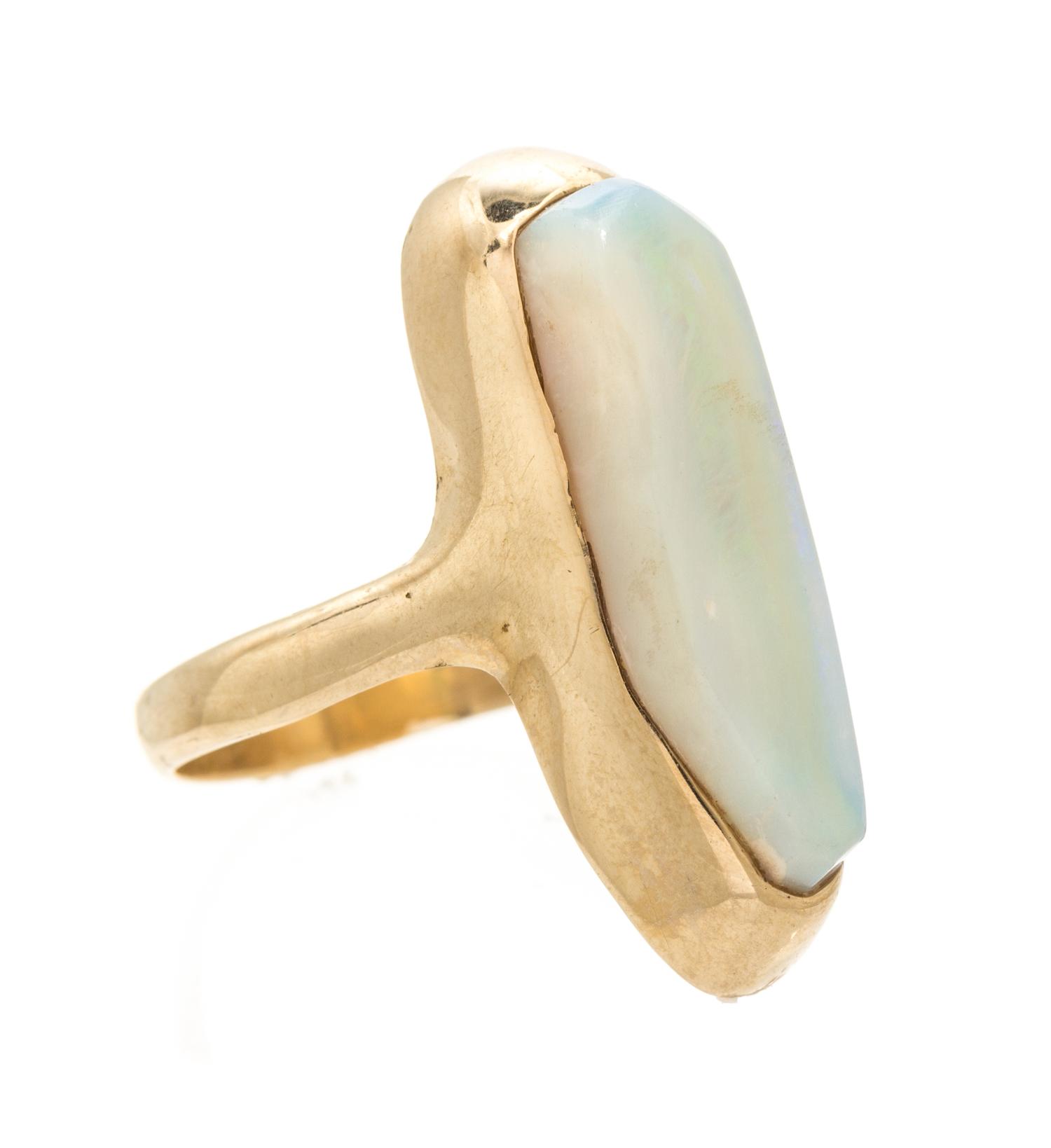A Yellow Gold and Opal Ring, 6.80 dwts.