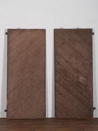Two Painted Wood Barn Doors