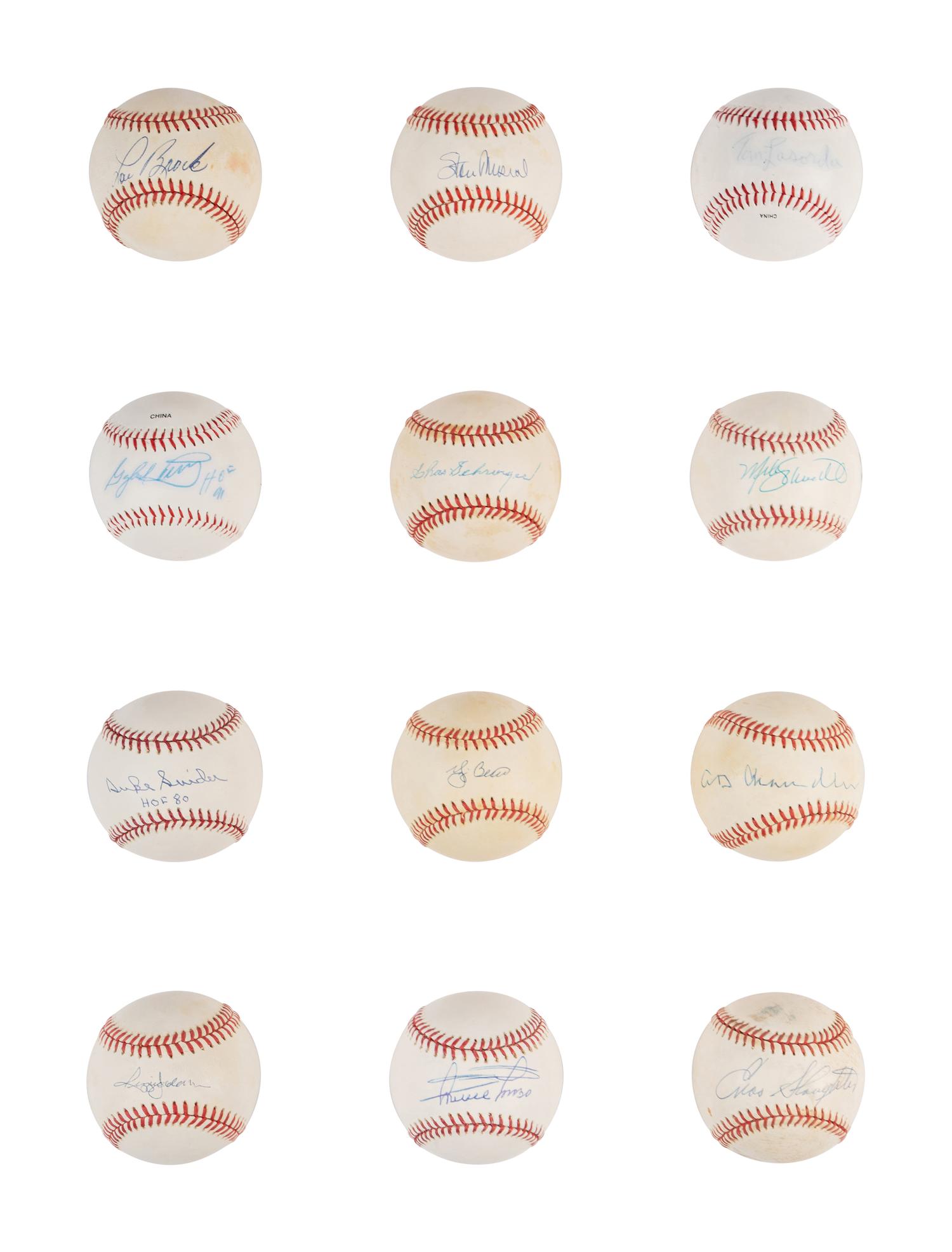 A Group of 24 Baseball Hall of Fame Single Signed Autograph Baseballs (Beckett Authentication Services, PSA)