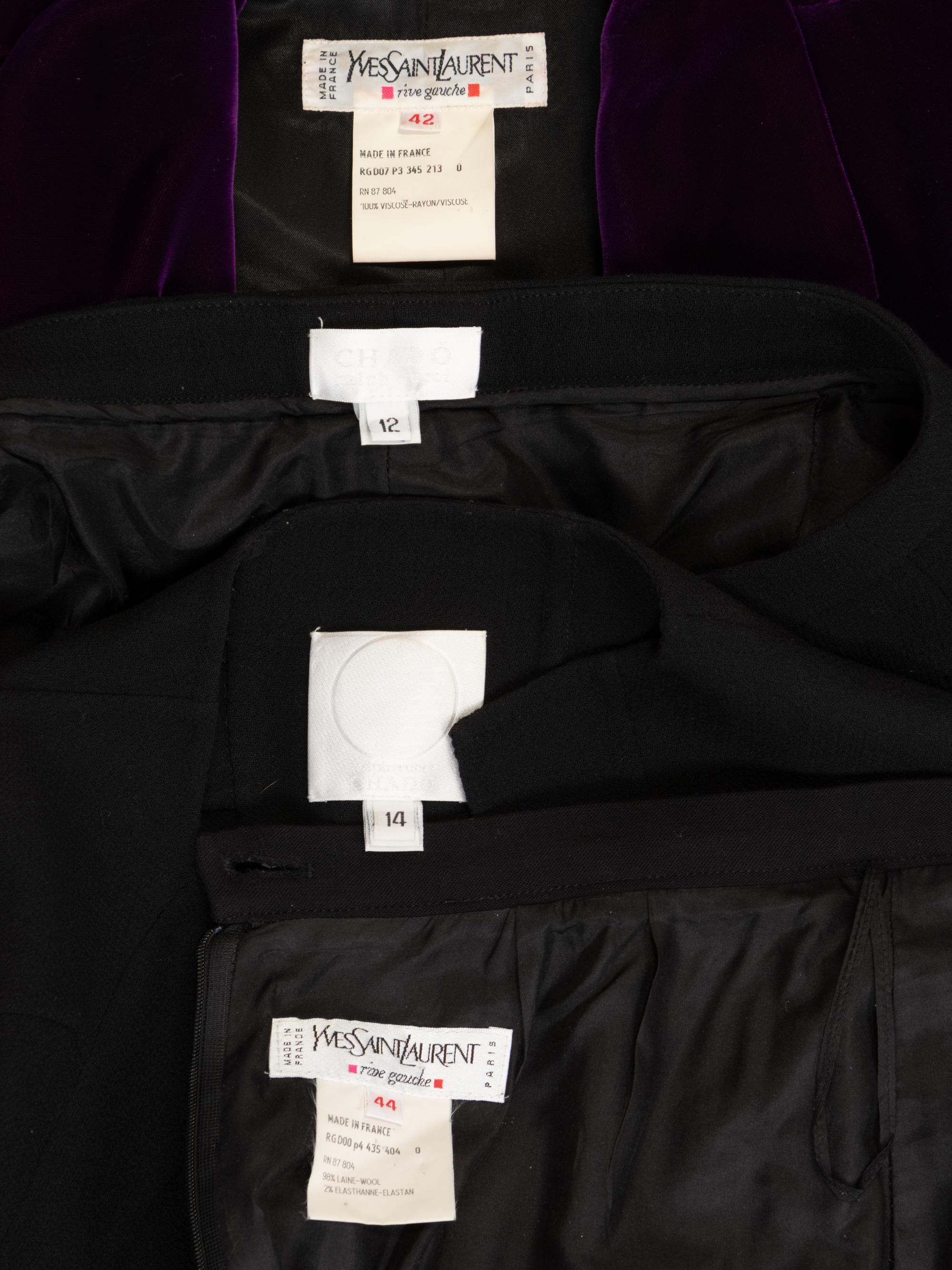 Three Designer Ensembles: Two Ralph Rucci and One YSL, 2000s