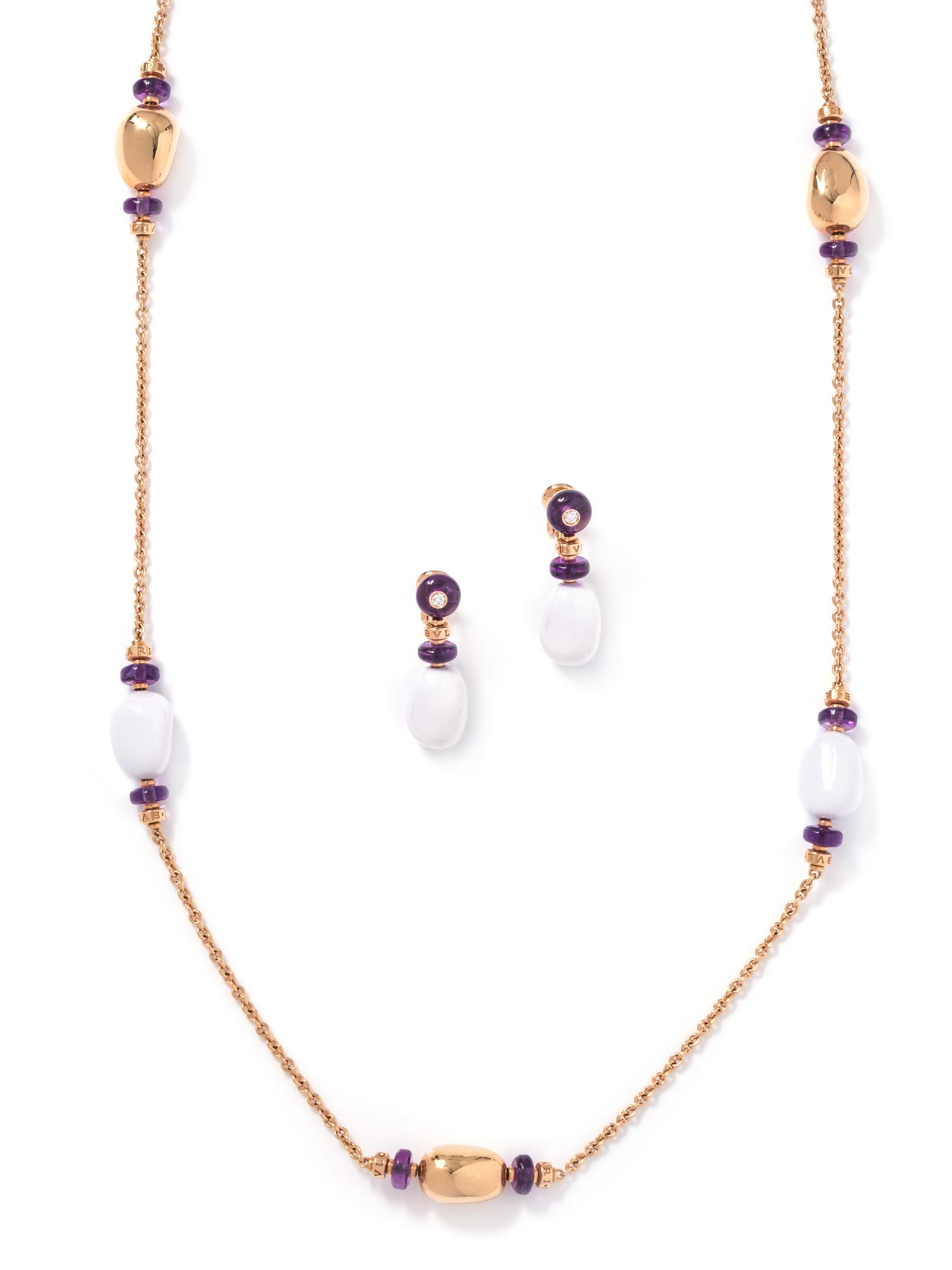 BVLGARI, AMETHYST AND CERAMIC 'MEDITERRANEAN EDEN' SET