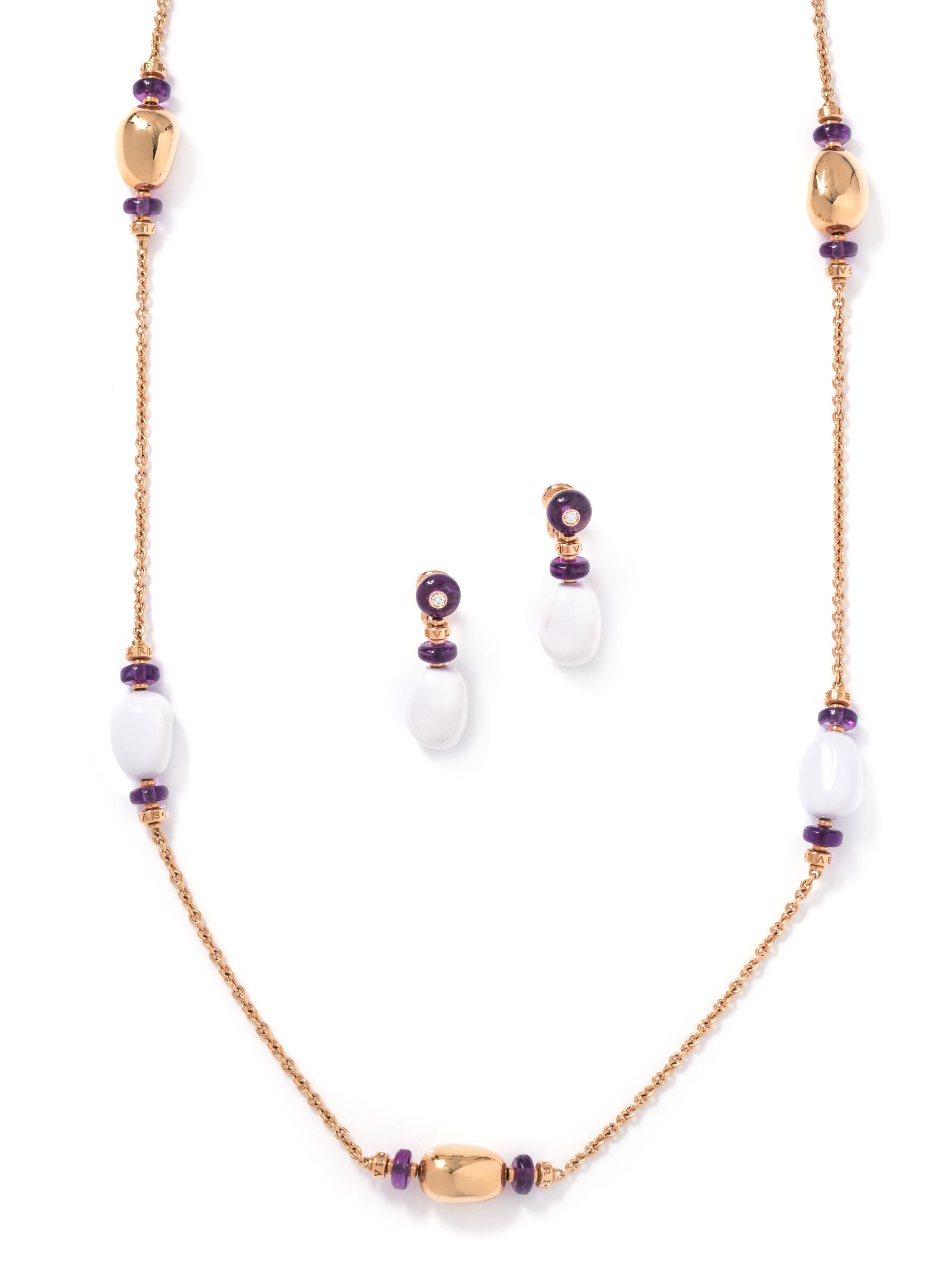 BVLGARI, AMETHYST AND CERAMIC 'MEDITERRANEAN EDEN' SET