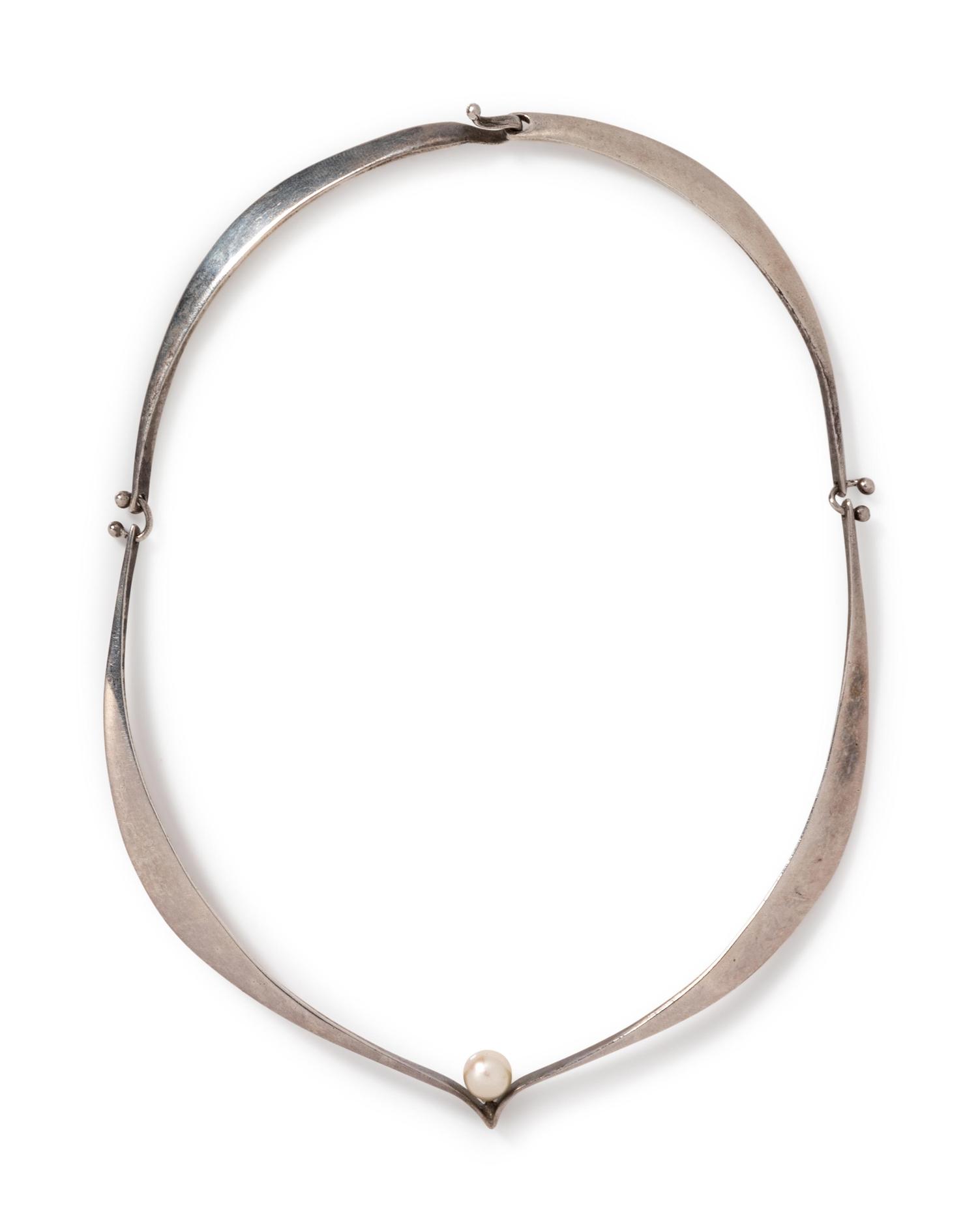 A Silver and Cultured Pearl Collar Necklace, Ed Wiener,