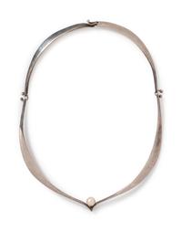 A Silver and Cultured Pearl Collar Necklace, Ed Wiener,