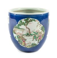 A Chinese Porcelain Jardiniere Height 13 1/2 x diameter 13 inches.