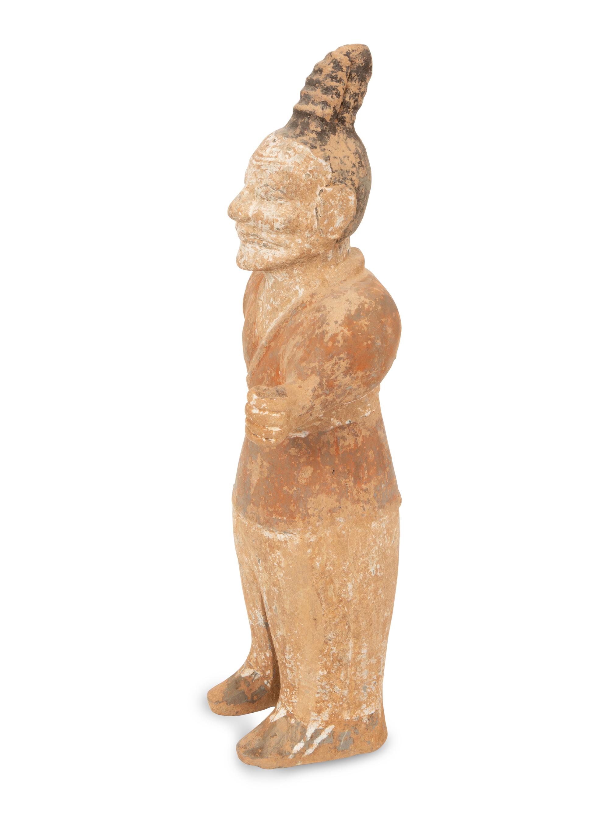 A Han Pottery Warrior Figure