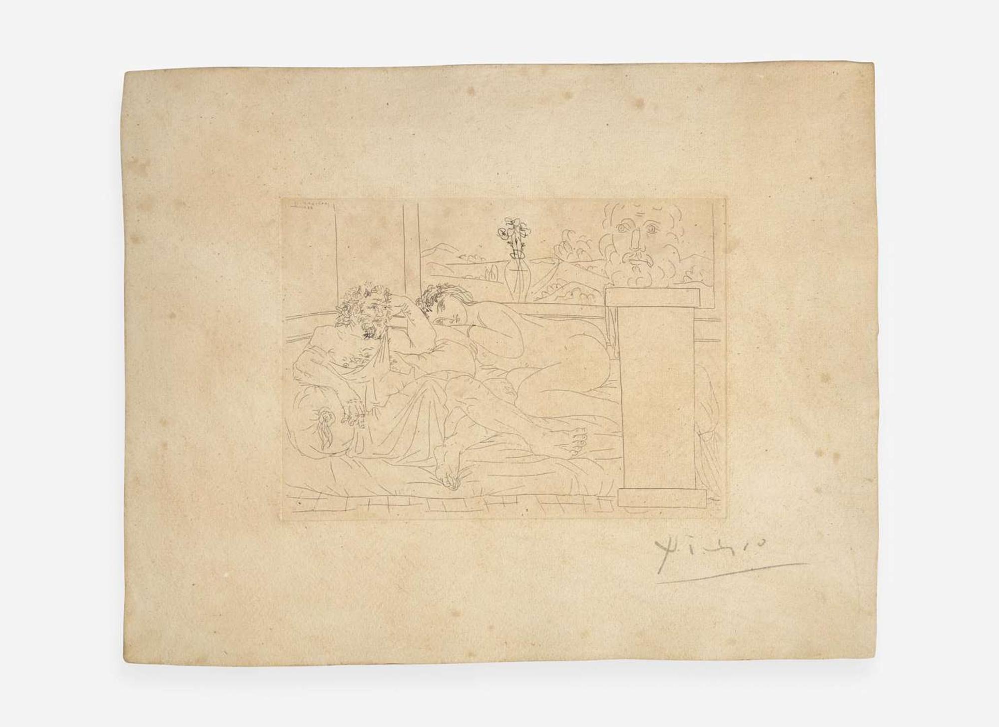 Pablo Picasso (Spanish, 1881-1973), Le Repos Du Sculpteur IV, from La Suite Vollard