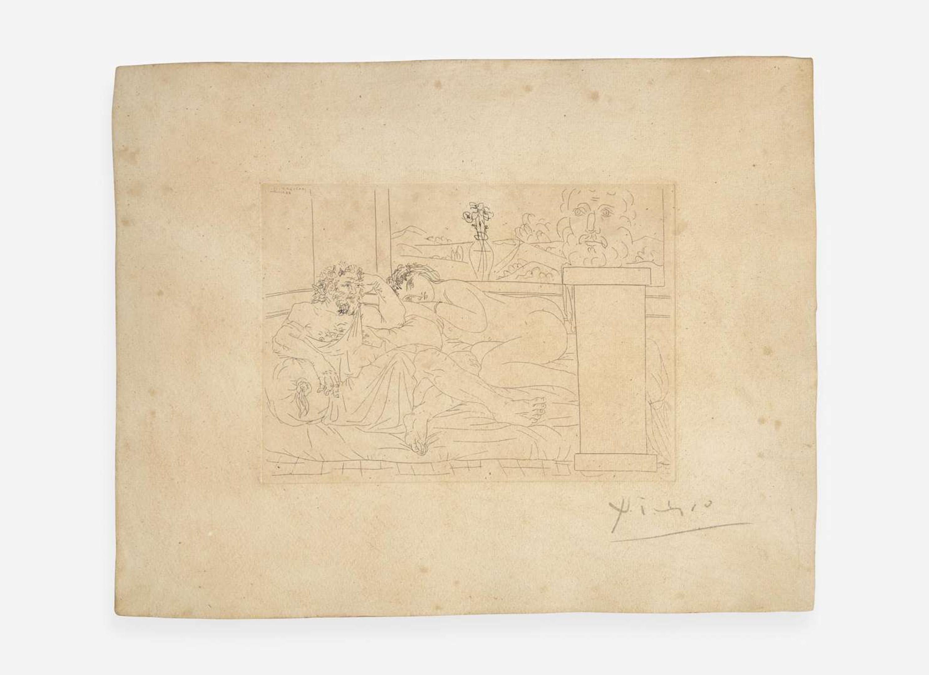 Pablo Picasso (Spanish, 1881-1973), Le Repos Du Sculpteur IV, from La Suite Vollard
