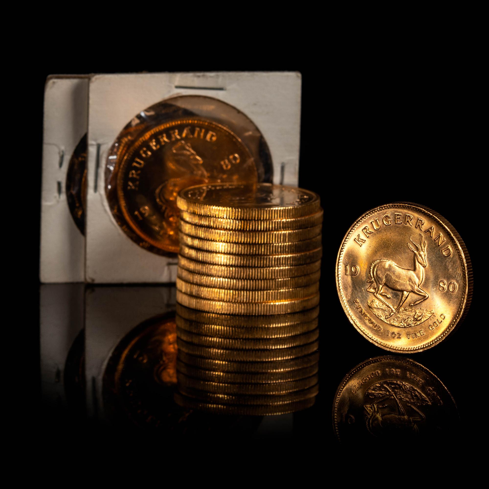 A Group of Twelve South African Kruggerrand 1 oz. Gold Coins