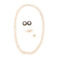 Collection of Cultured Pearl and Yellow Gold Jewelry