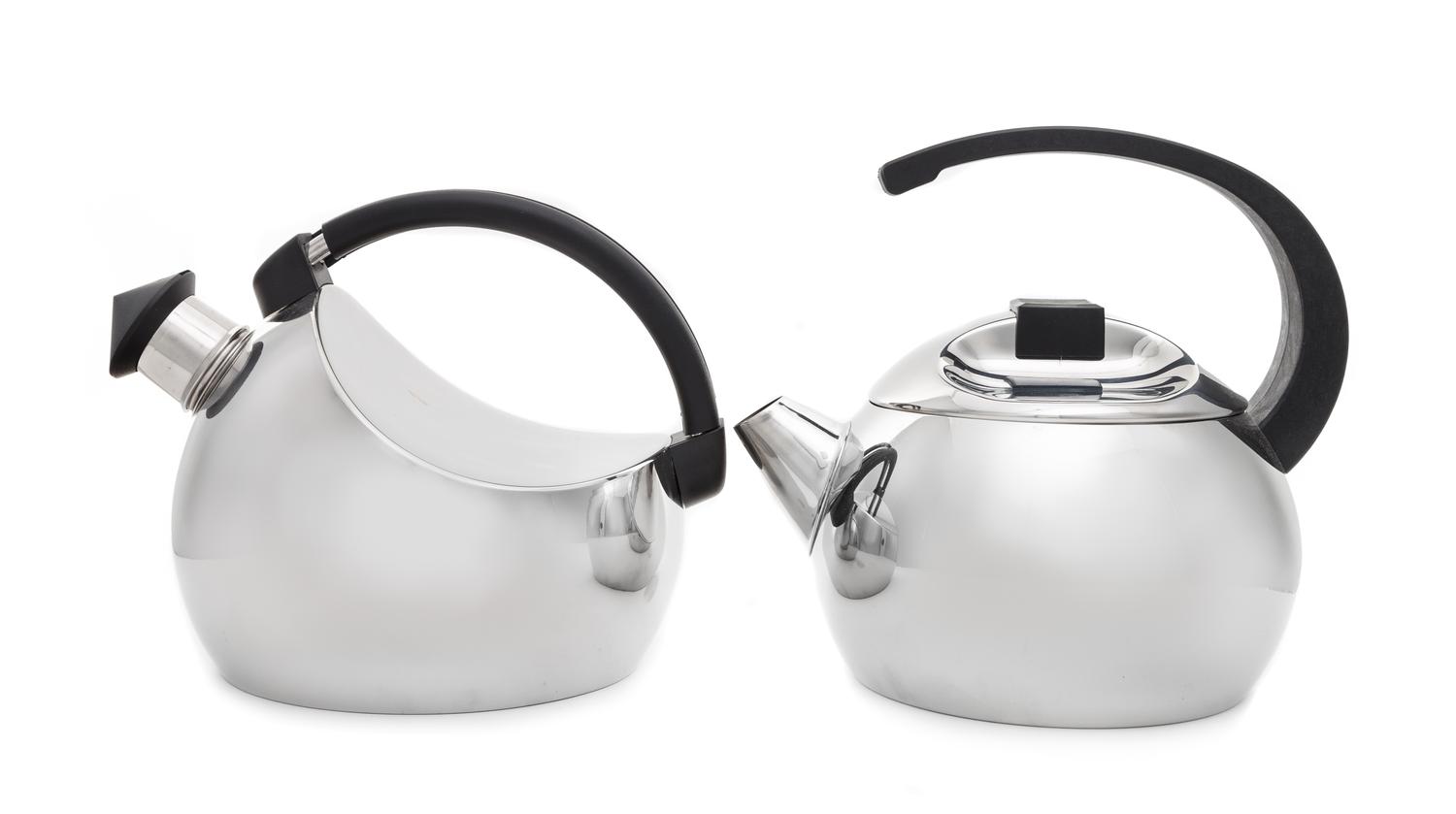 Flavio Sambinelli (Italian, b.1949), Carlo Giannini, Italy, kettle, together with an associated example by Tramontina