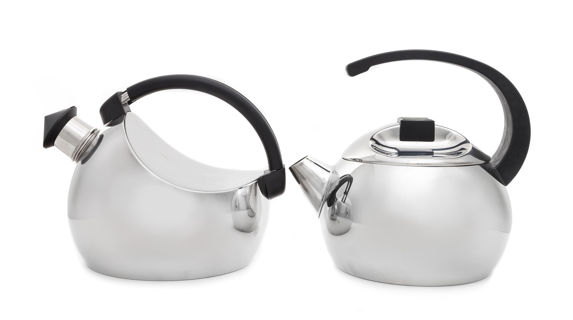 Flavio Sambinelli (Italian, b.1949), Carlo Giannini, Italy, kettle, together with an associated example by Tramontina