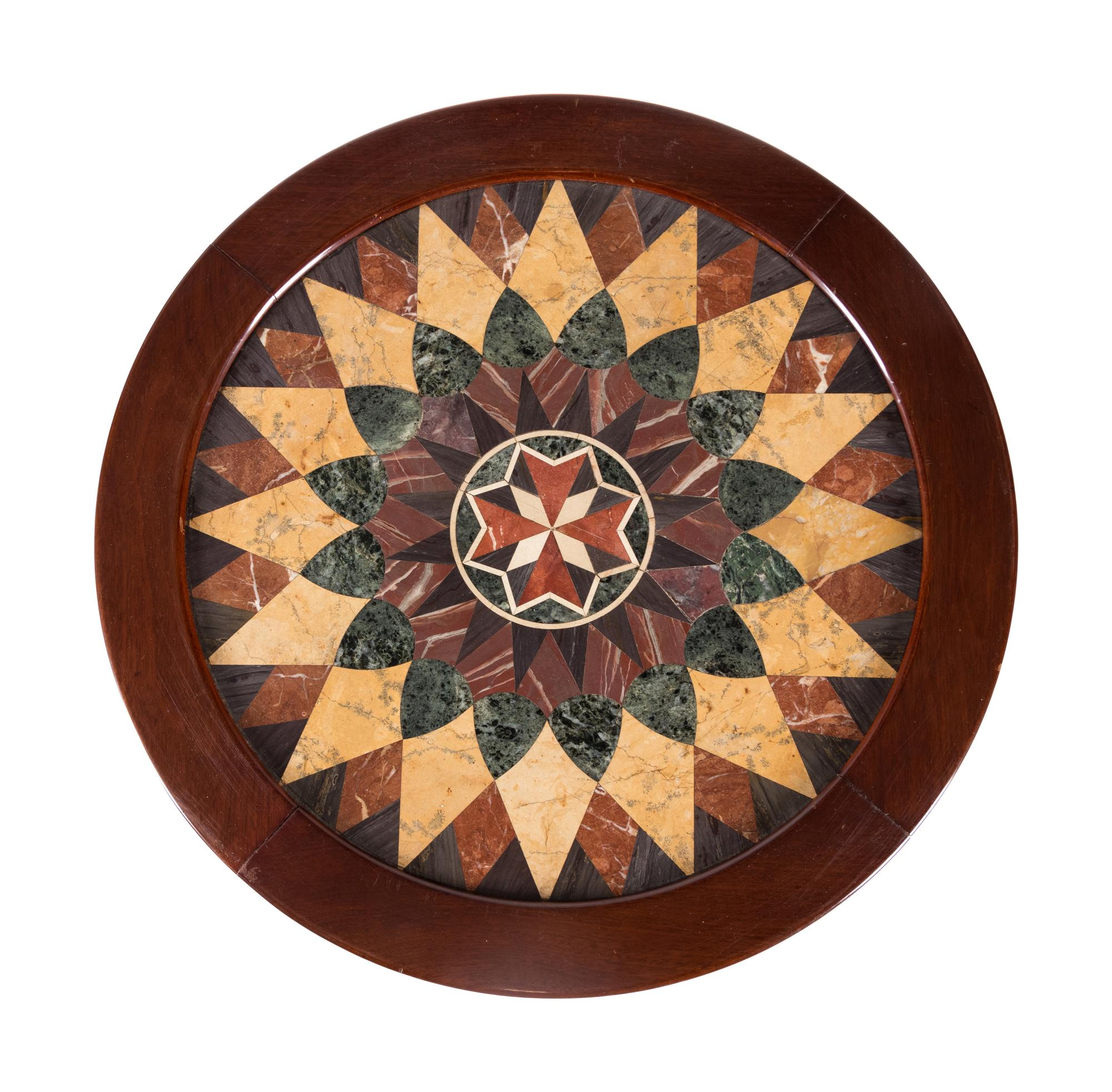 An Italian Mahogany Specimen Marble-Top Table