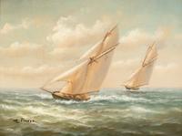 Sailboats at Sea