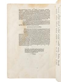 PEROTTUS, Nicolaus (1430-1480). Cornucopiae linguae latinae . Pyrrhus Perottus and Ludovicus Odaxius, editors. Venice: Paganinus de Paganinis, May 14, 1489.