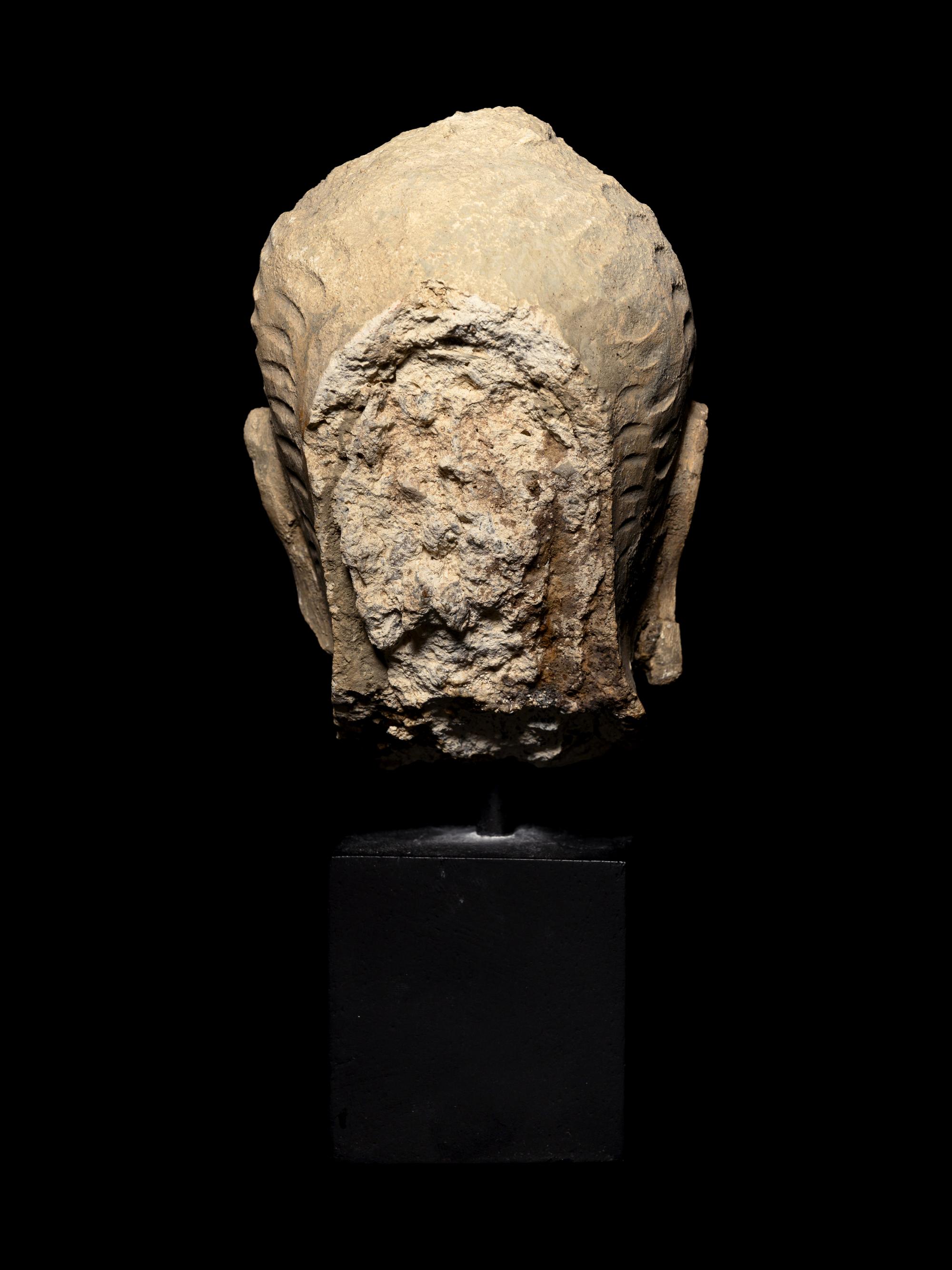 Four Gandharan Stucco Fragmented Heads