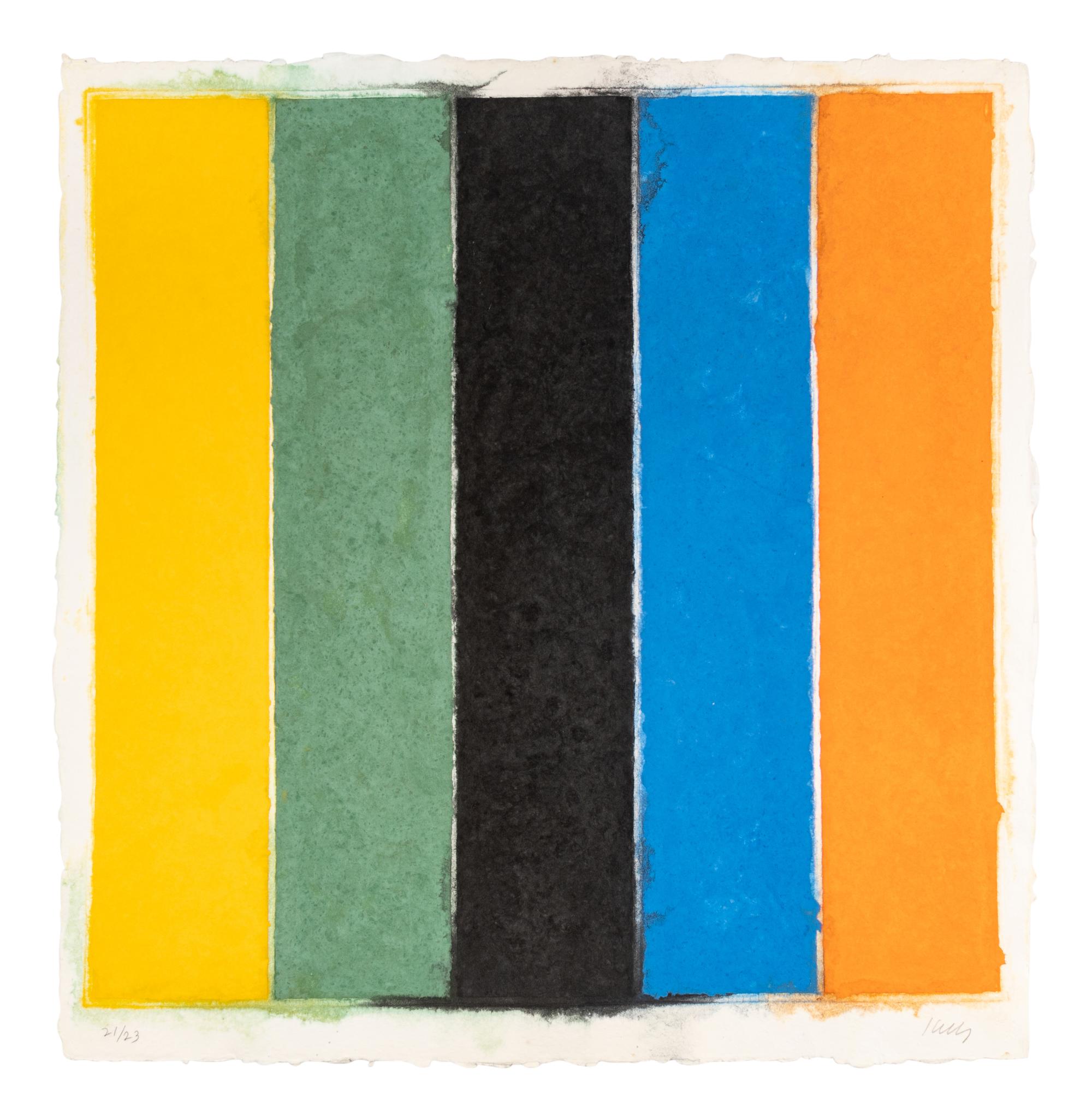 Colored Paper Image XIII (Yellow Green Black Blue Orange)