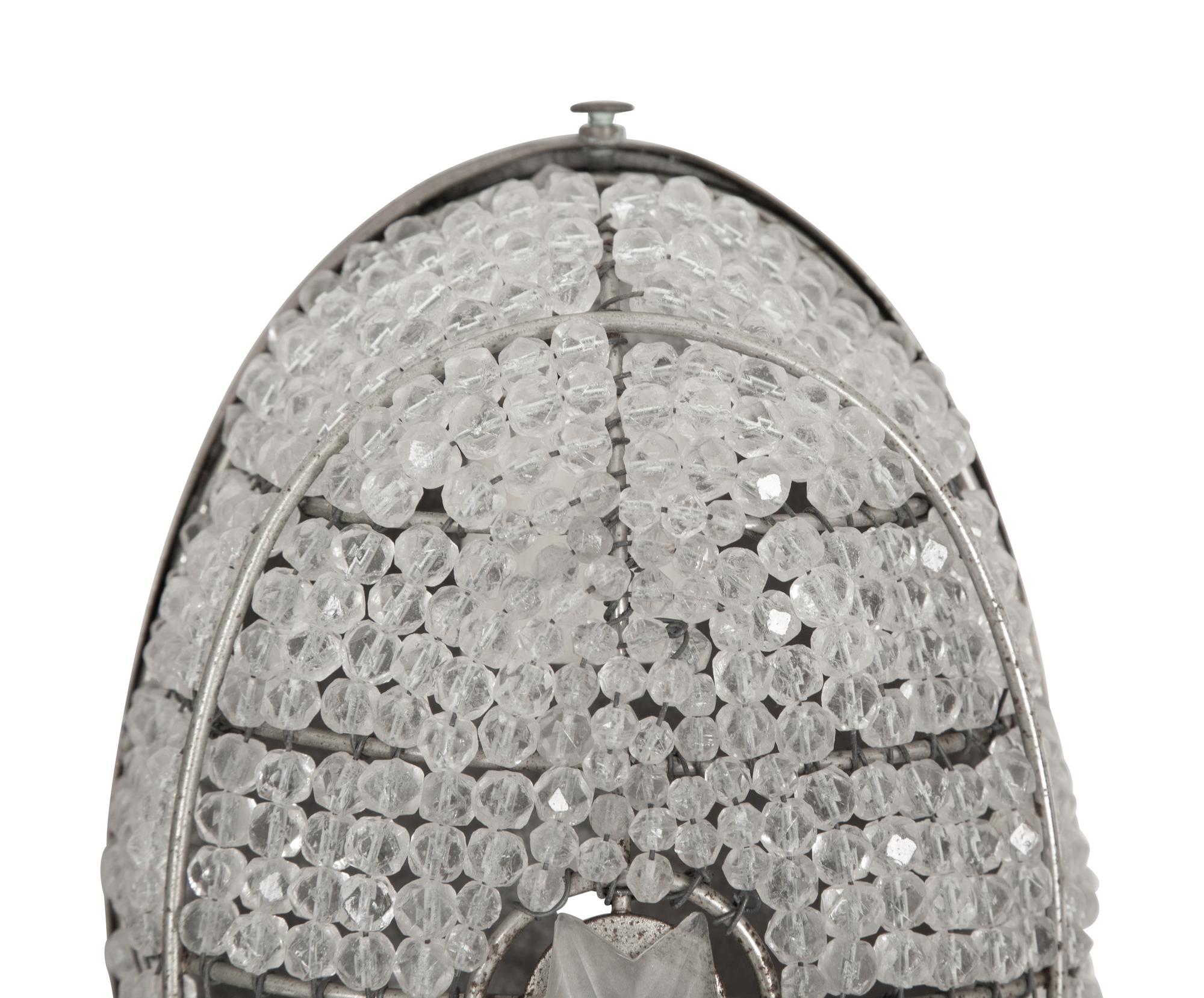 Four Regency Style Beaded Oval Wall Sconces