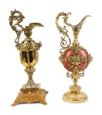 Two Louis XV Style Gilt Metal Mounted Ewers — 19TH CENTURY