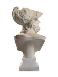 An Italian Carved Marble Bust of Ajax