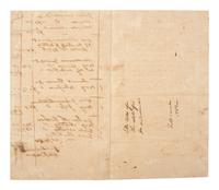 [ENSLAVEMENT & ABOLITION]. Manuscript sale bill from the estate of William Anderson listing six enslaved persons, including male subject named "Anytime." N.p., possibly Virginia, March 1832.