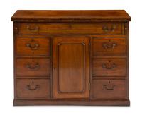 A Georgian Style Mahogany Bachelor's Chest Height 31 x width 40 7/8 x depth 13 3/4 inches (closed). — 19TH CENTURY