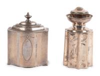 Two Continental Silver Tea Caddies
