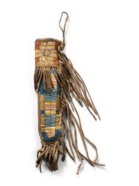 Upper Missouri Quilled and Beaded Buffalo Hide Knife Sheath