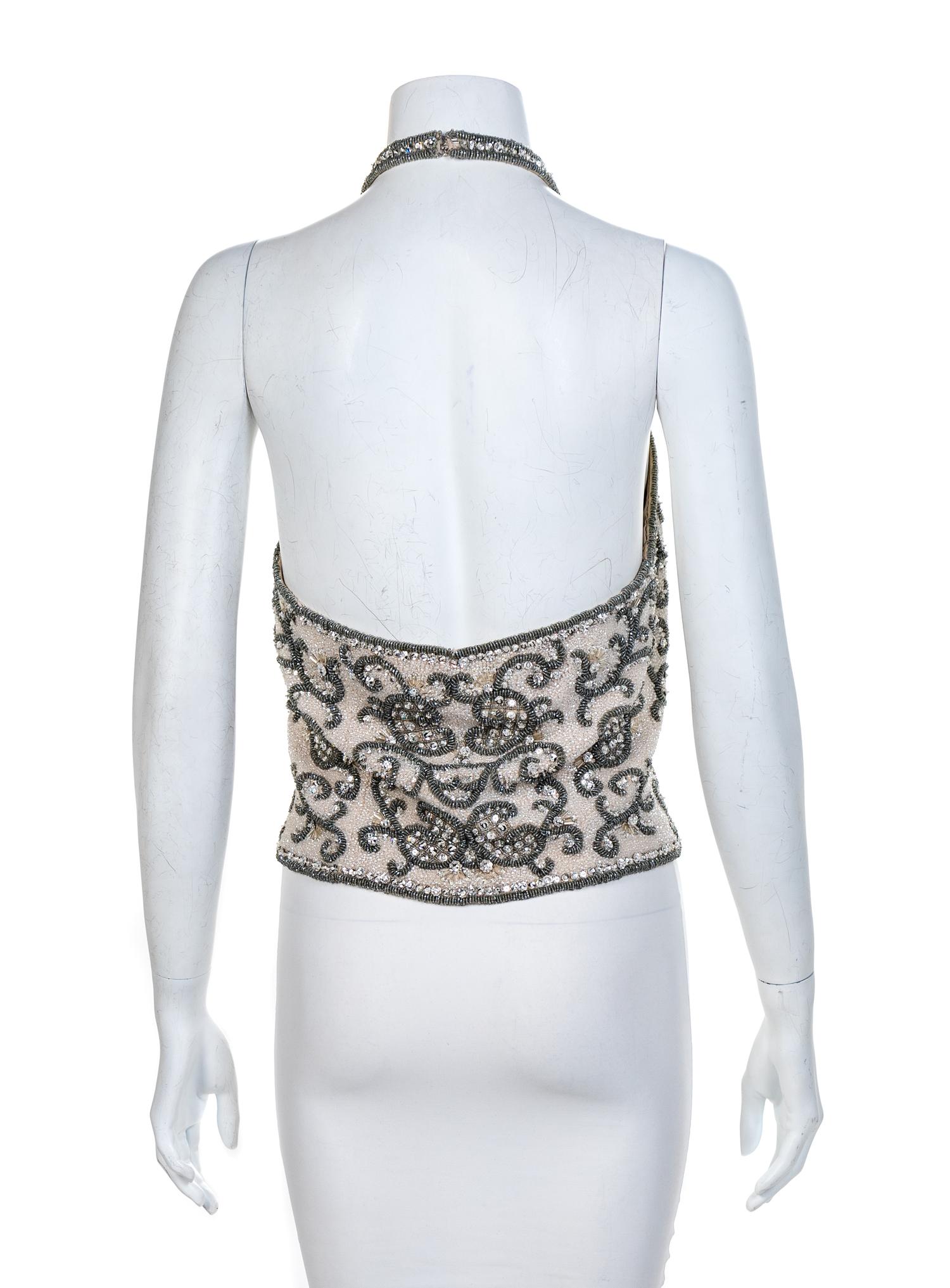 Two Beaded Tops: Badgley Mischka and J&M Costumers Hollywood, 1990-2000s No size label