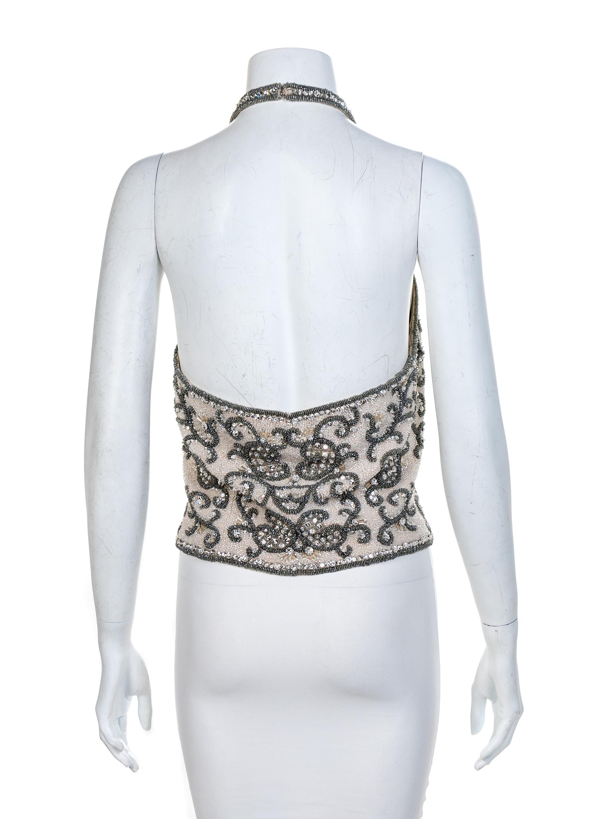 Two Beaded Tops: Badgley Mischka and J&M Costumers Hollywood, 1990-2000s No size label