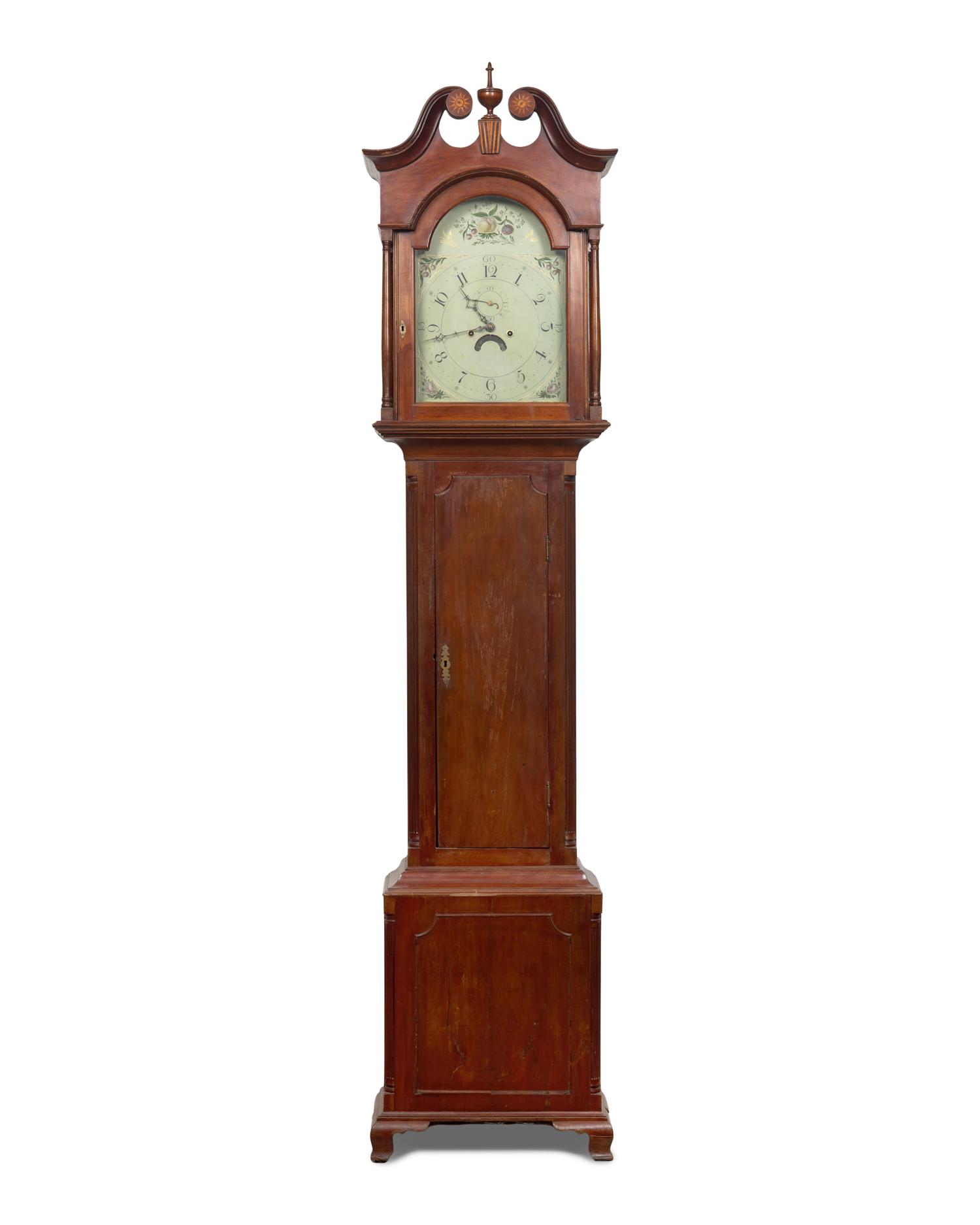 A Federal Inlaid Cherry Tall Case Clock