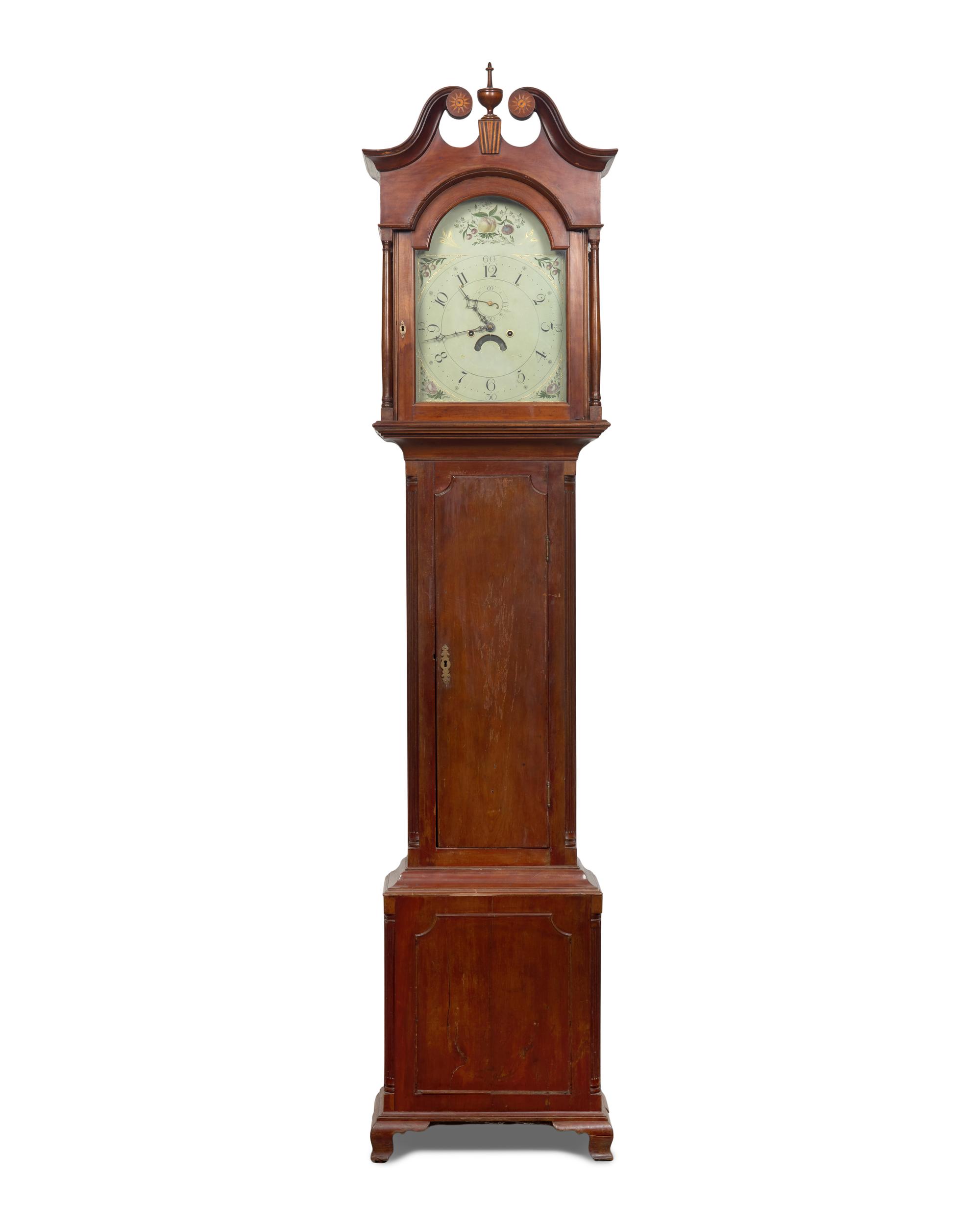 A Federal Inlaid Cherry Tall Case Clock
