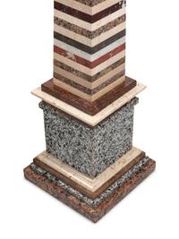 A Pair of Large Grand Tour Style Specimen Marble Obelisks