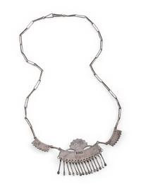 Zuni Silver and Petit Point Turquoise Necklace