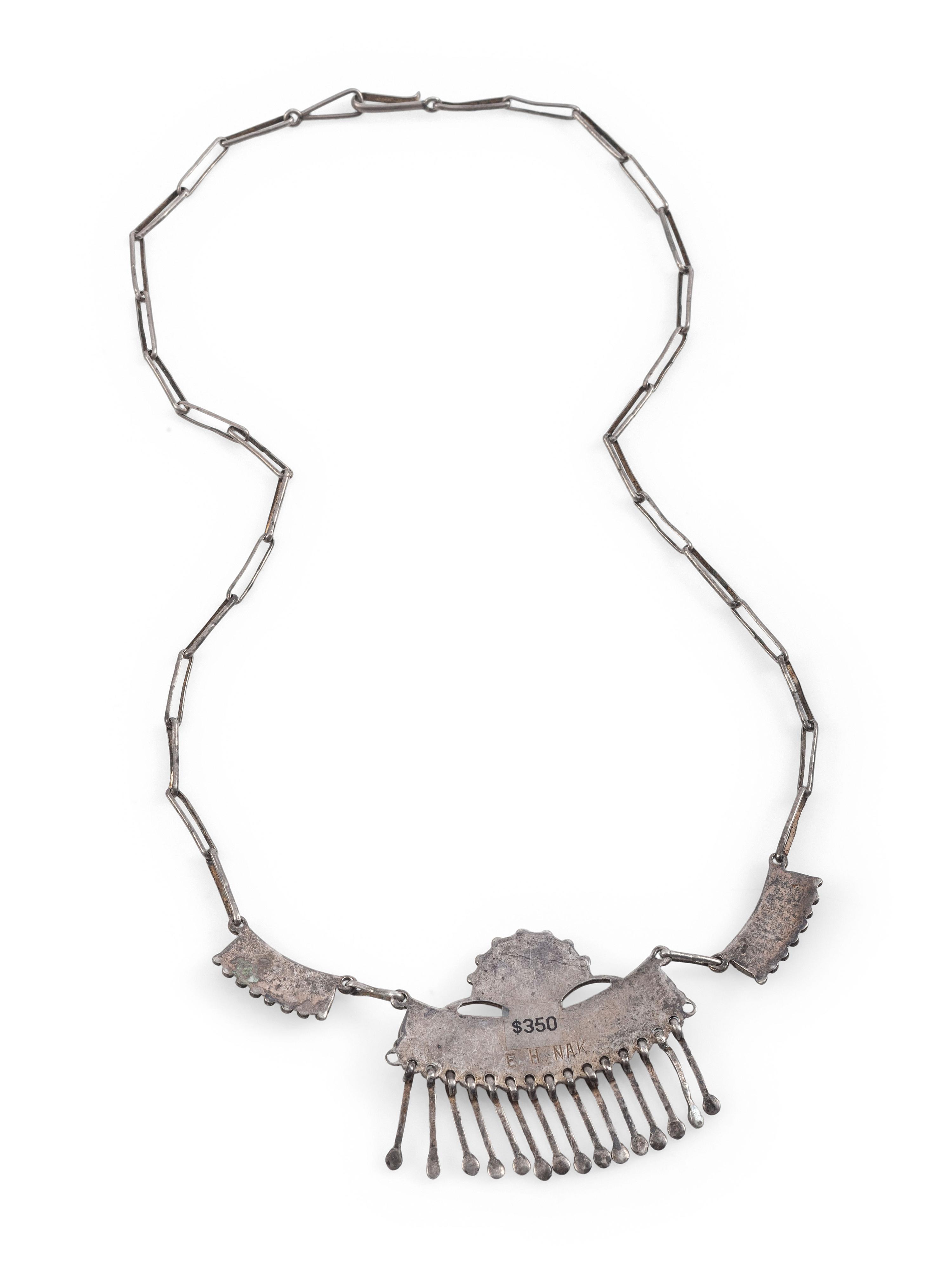 Zuni Silver and Petit Point Turquoise Necklace