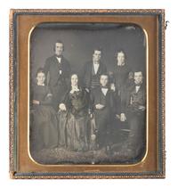 [EARLY PHOTOGRAPHY]. Two daguerreotypes of families, incl. oversized portrait by McClees and Germon, Philadelphia.