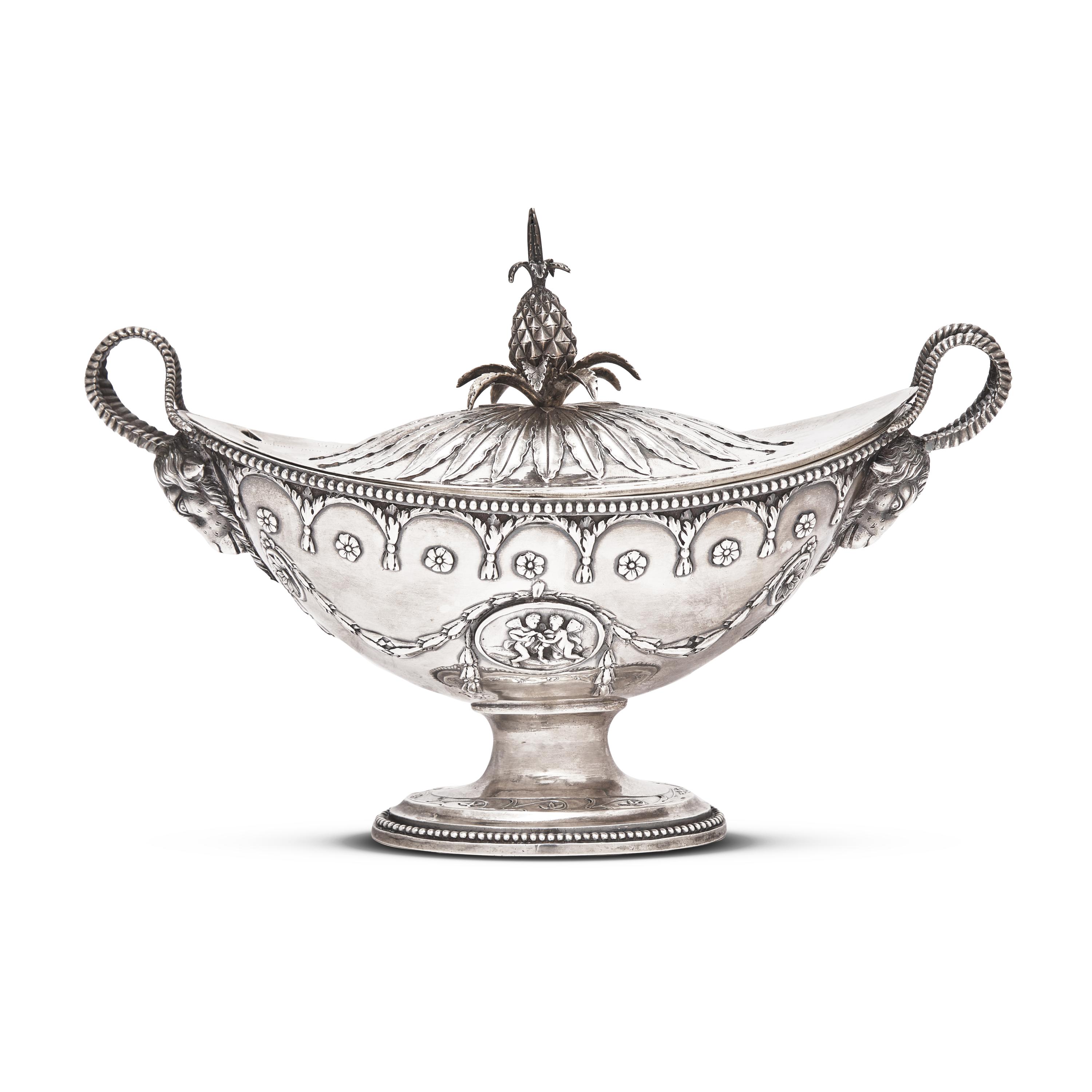 A Neoclassical Sterling Silver Covered Sauce Tureen Presented by Elizabeth Willing Powel (1743-1830) to Edward Shippen Burd (1779-1848), Philadelphia
