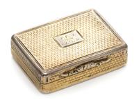 A George IV Silver Vinaigrette, Nathaniel Mills, Birmingham, 1834, the lid with engine turned decoration centered by a monogrammed cart