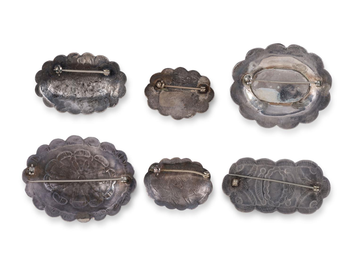 Navajo Stamped Silver Pins / Brooches