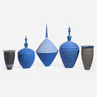 Roseline Delisle (Canadian, 1952-2003) Five Porcelain Vessels, California, USA, 1987-1995