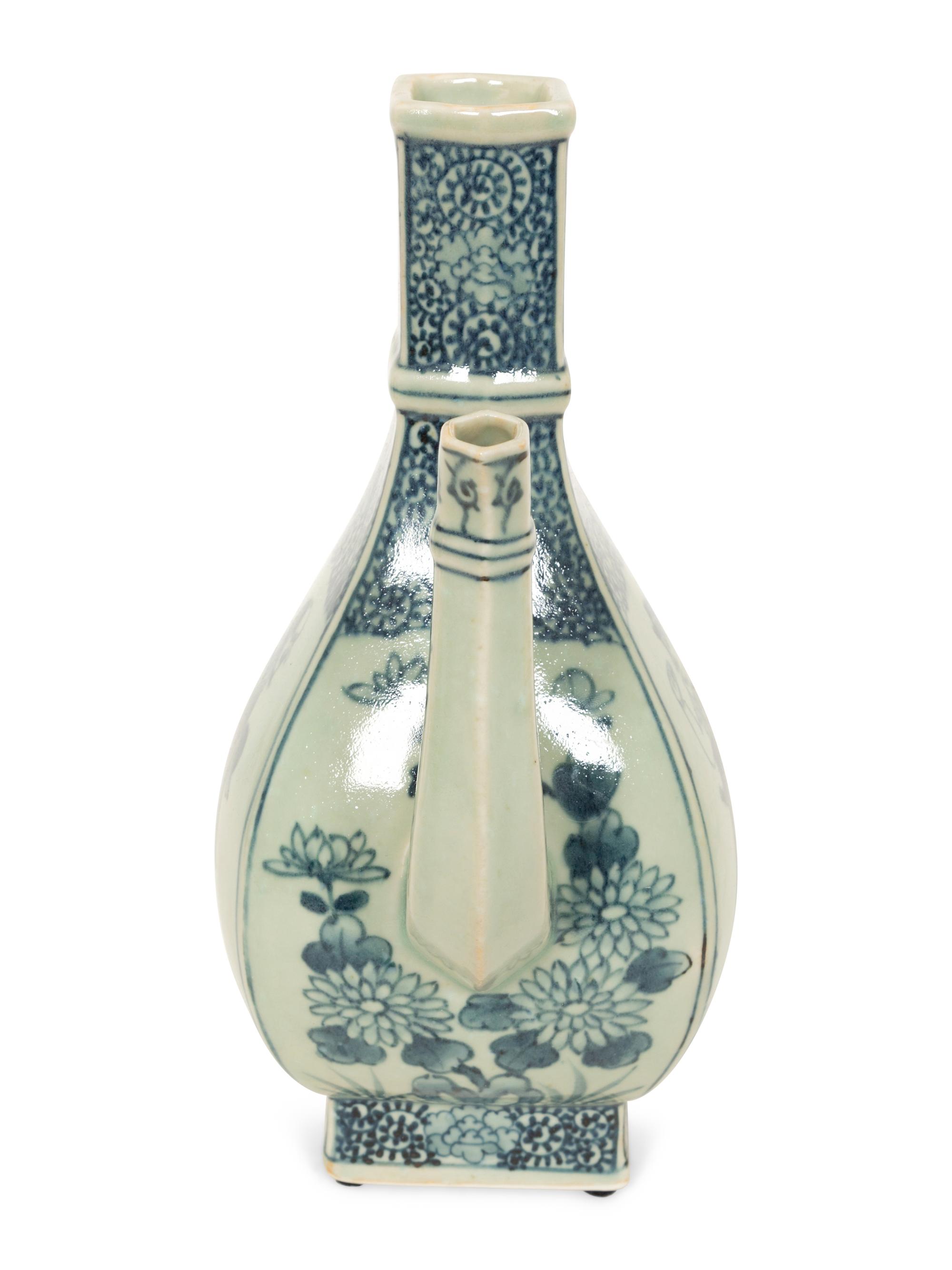 A Blue and White Porcelain Norwegian Market Ewer