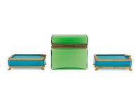 Three French Opaline Glass Table Articles
